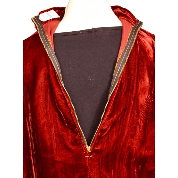 Vintage Red Velvet Turtleneck Blouse Small - Picture 4 of 11